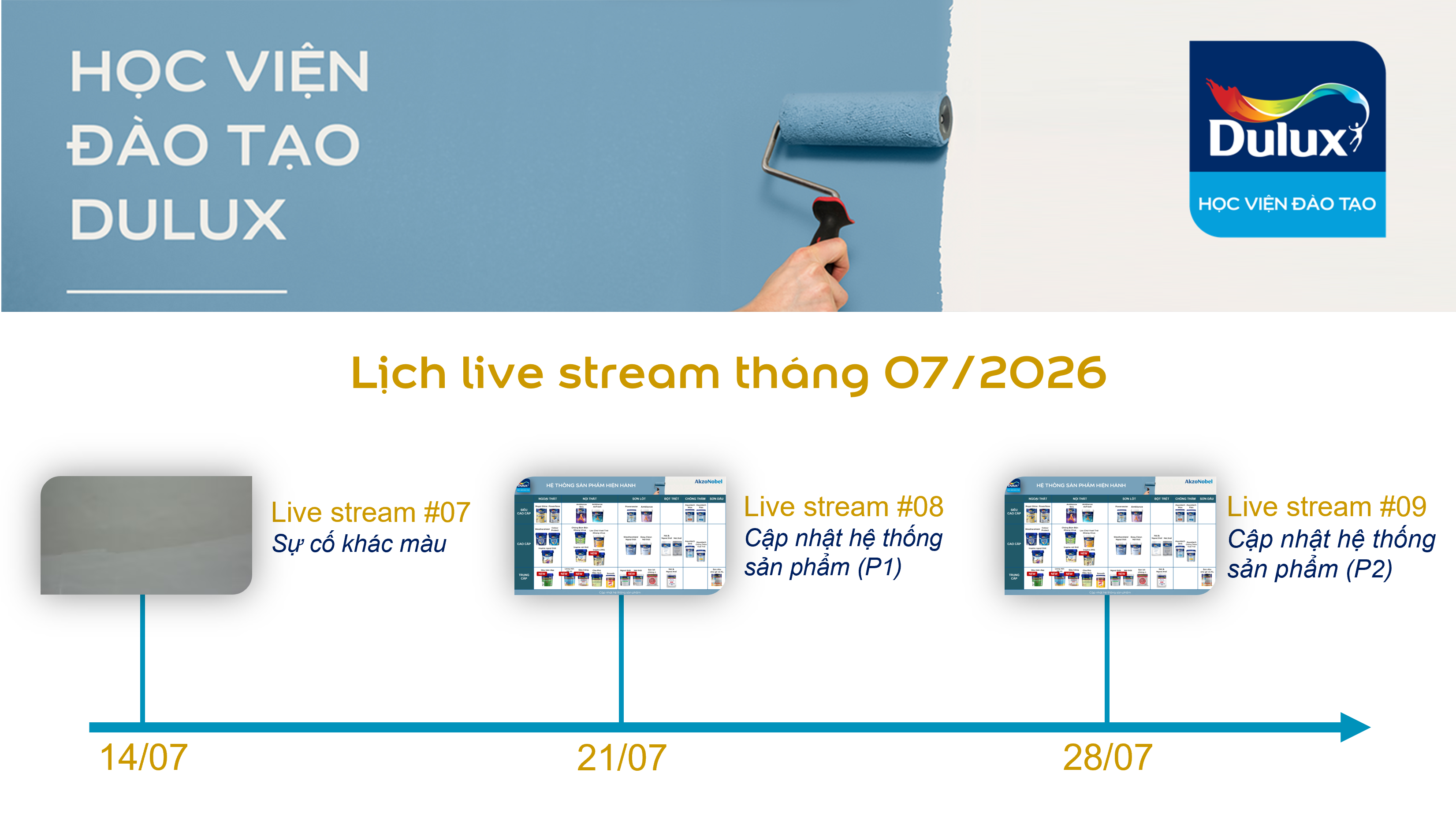 Chi tiết lịch Live stream tháng 7/2026